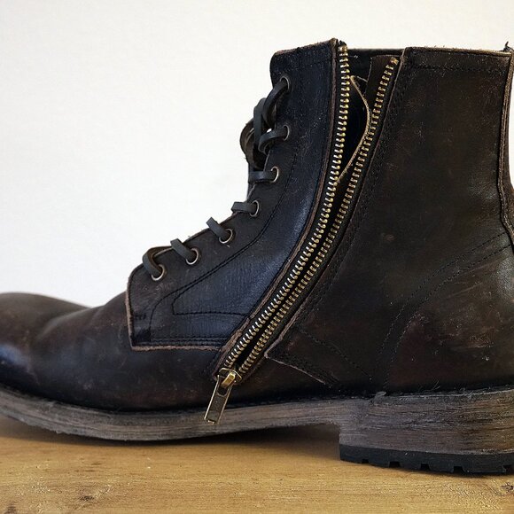 Freebird by Steven PENDLETON Men's Black Distressed Military Boots 12 US - Picture 16 of 16